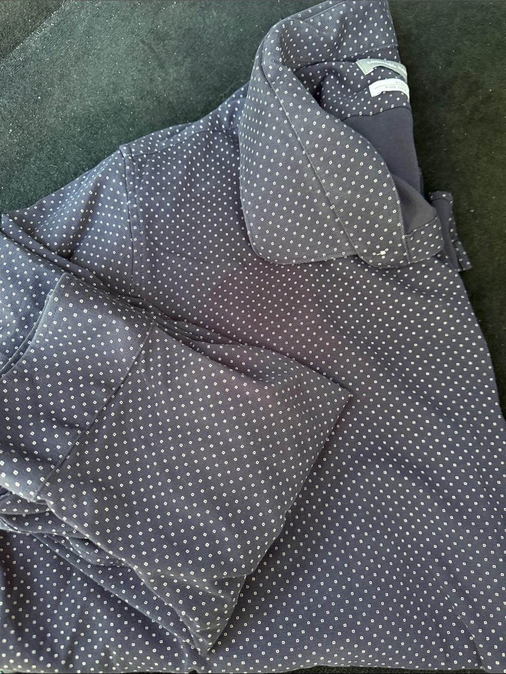 Michael Kors Navy Blue Polka Dot Button-Up Shirt